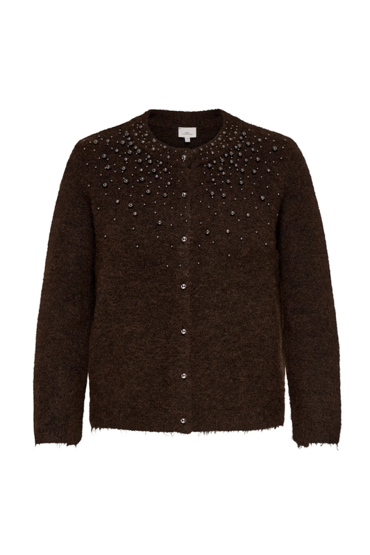 Only Carmakoma strik cardigan Carmiggie - Coffee Bean