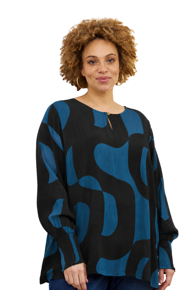 Zhenzi bluse Zh-Lonie 1538 teal blå