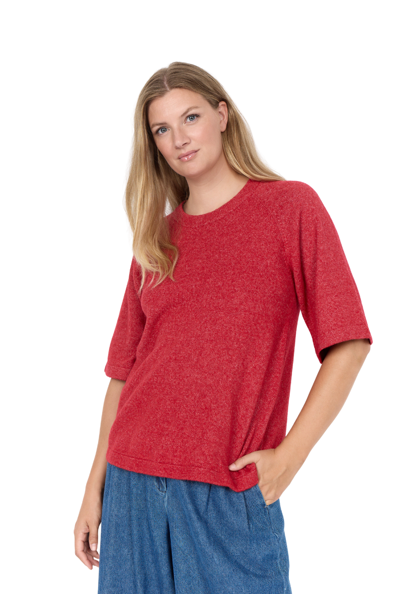 Wasabi strikbluse WA-Chanin 1 rød