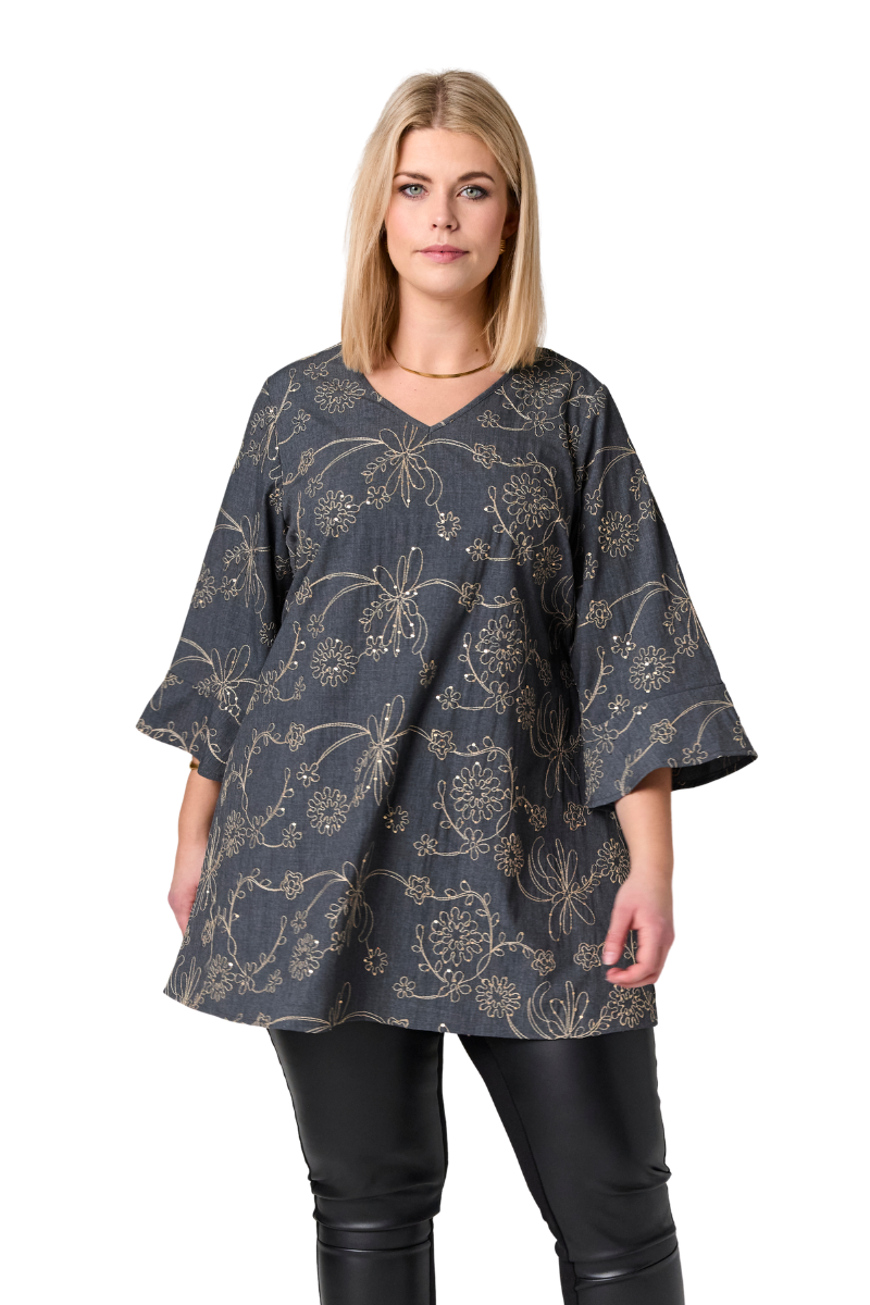 Studio SCamilla Tunic - Blue denim with embroidery