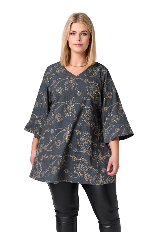 Studio SCamilla Tunic - Blue denim with embroidery
