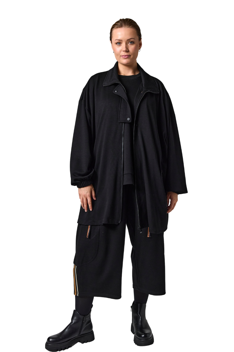 Gozzip GEstrid Cardigan with zipper - Black
