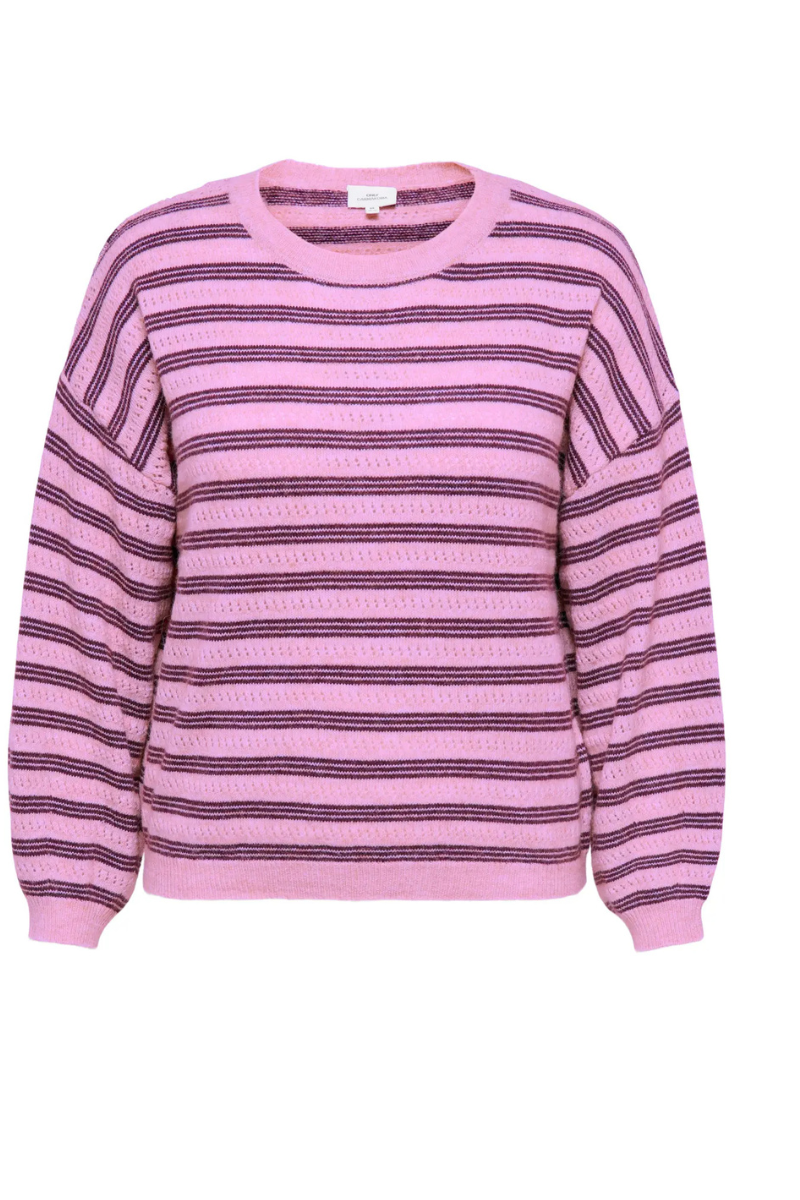 Only Carmakoma strik bluse CARMONIQUE rosa