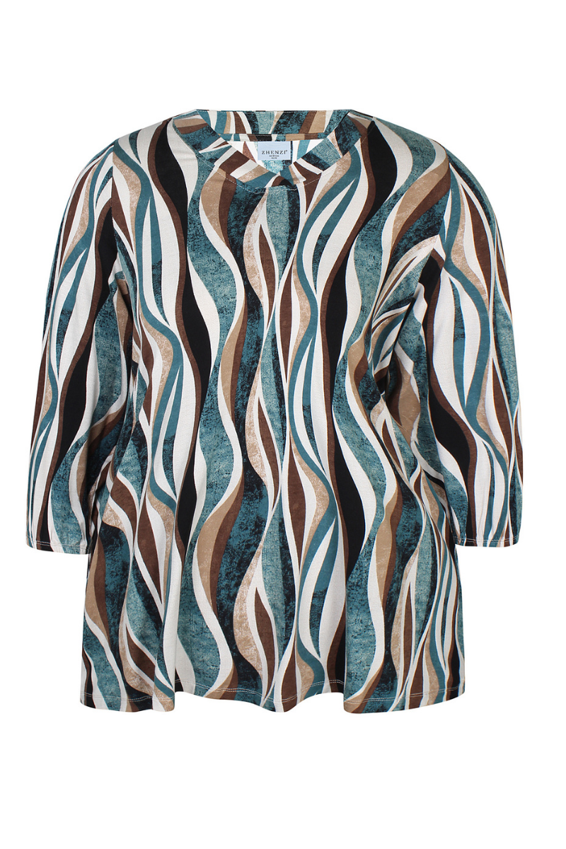 Zhenzi bluse ZH-Sylva 1511 teal blå