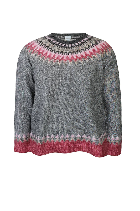 Zhenzi Myrna 1719 Strikbluse - Semi grey melange