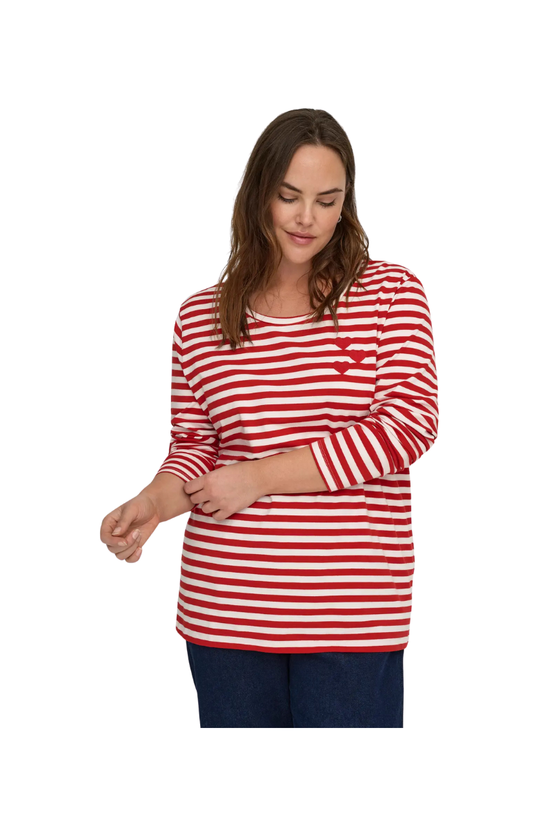 Only Carmakoma bluse CarBodil rød/pink