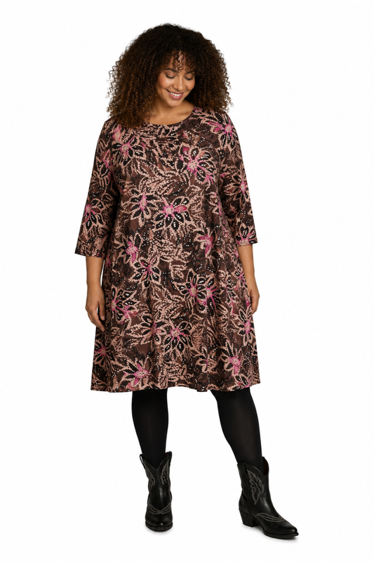 MAPEO print dress 318 lysebrun kombi