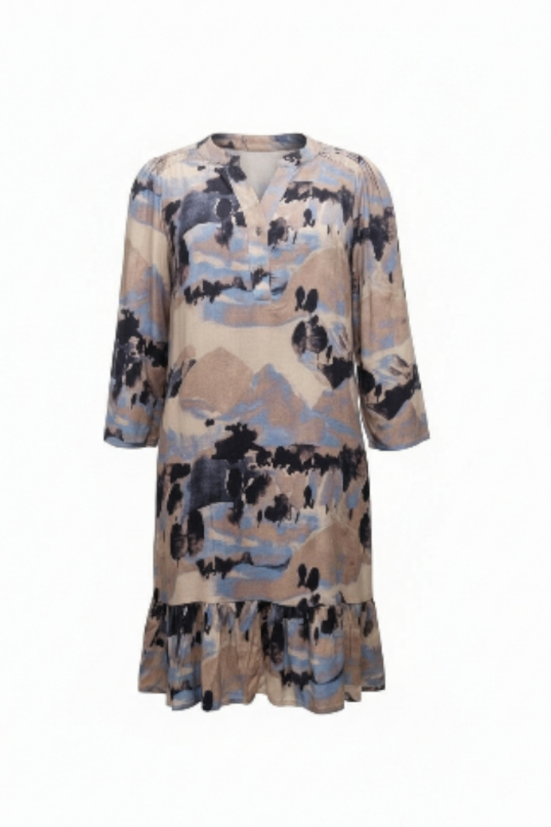 Vanting kjole print 2 Honey 9776