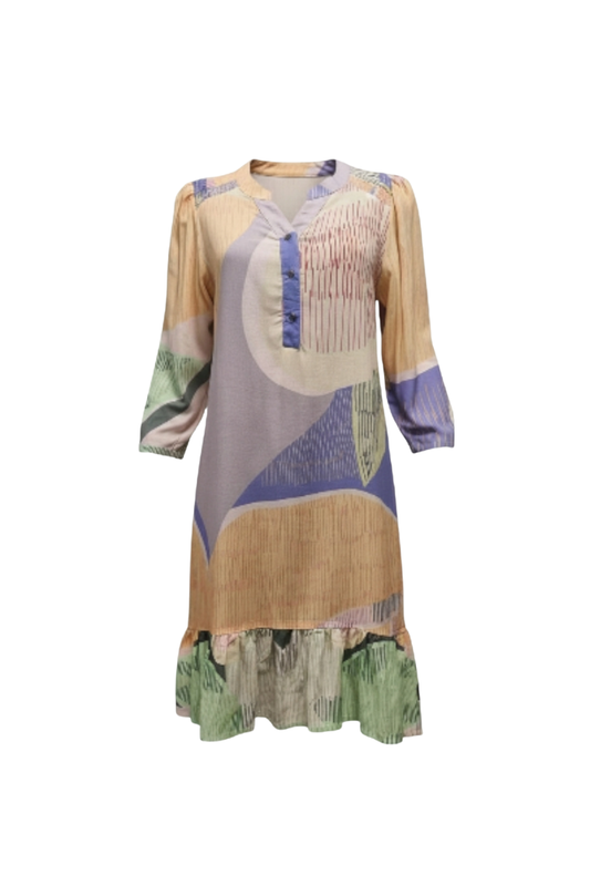 Vanting kjole print 3 Honey 9776