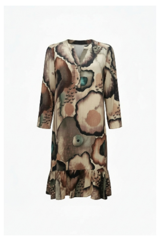 Vanting kjole print 12 Honey 9776