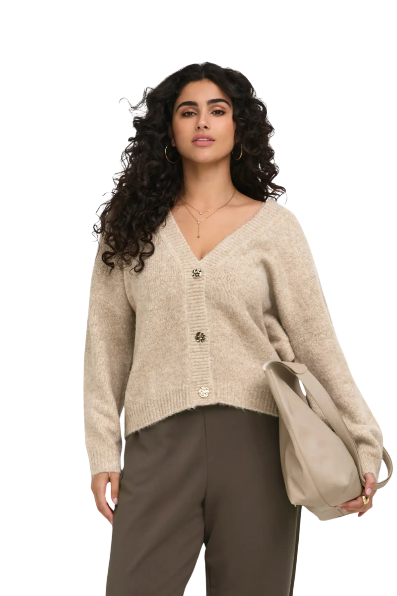 only Carmakoma strik cardigan Carzoey beige
