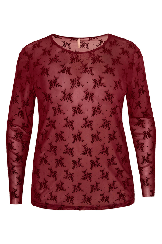 Cassiopeia mesh bluse Gitesse 2 bordeaux
