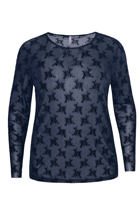 Cassiopeia mesh bluse Gitesse 2 mørke blå