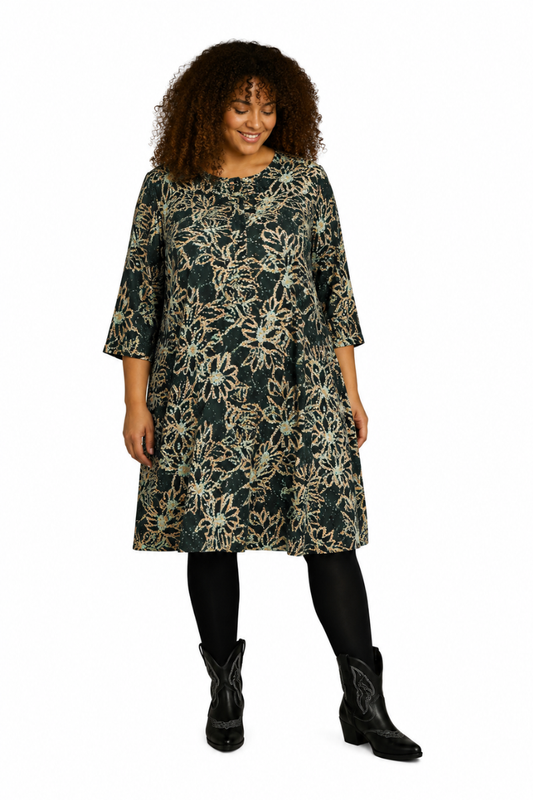 MAPEO print dress 318 mørke grøn kombi