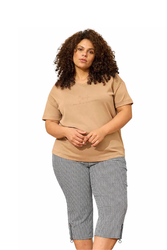 Zhenzi capri bukser strib sort Jazzy 1407