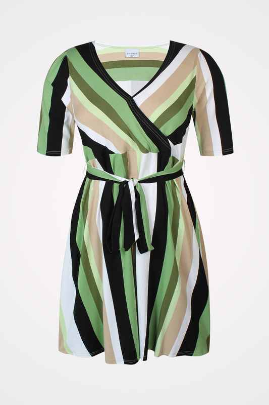 stribet kjole plus size