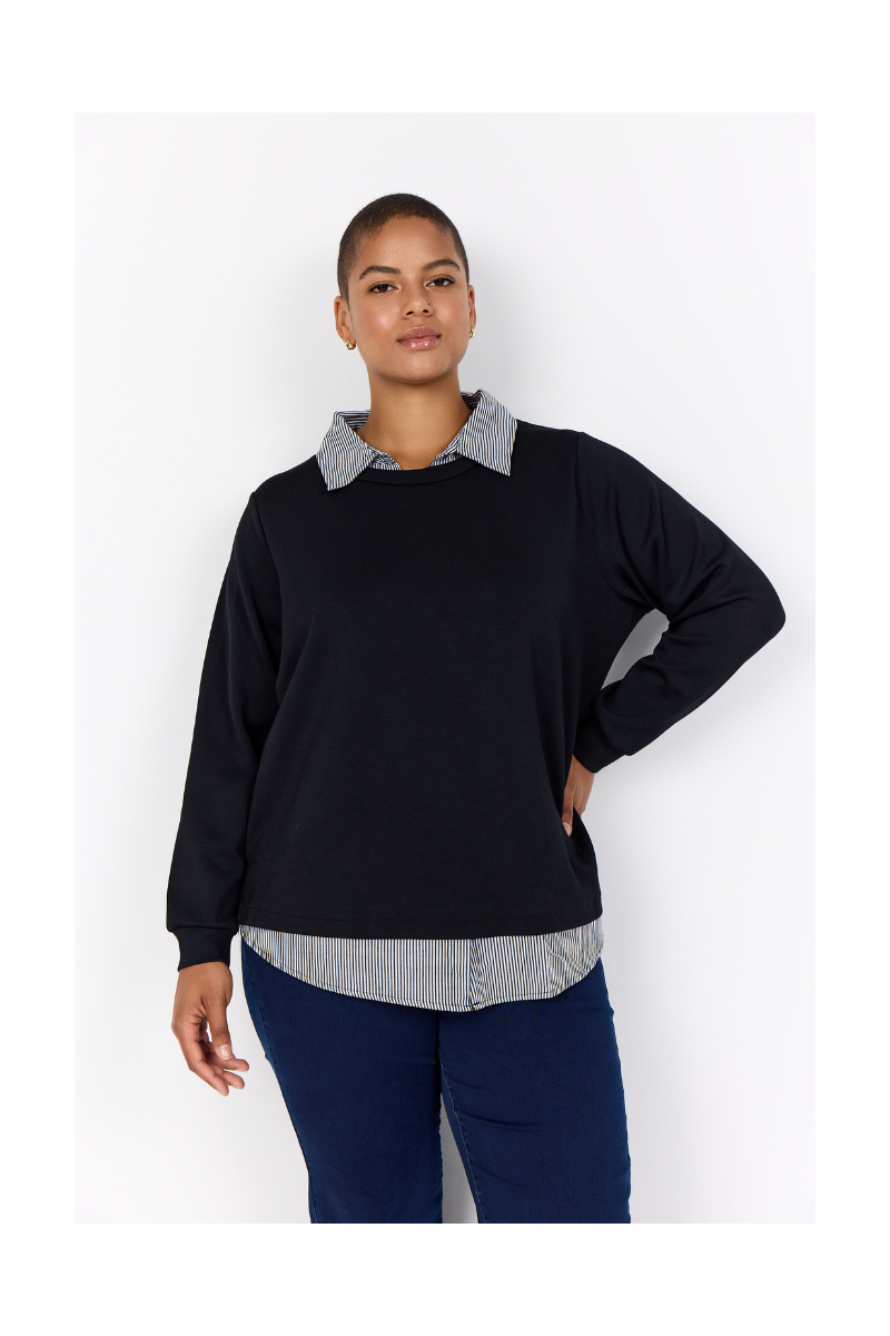 Wasabi skjorte sweat bluse Wa-Sabina 63 sort