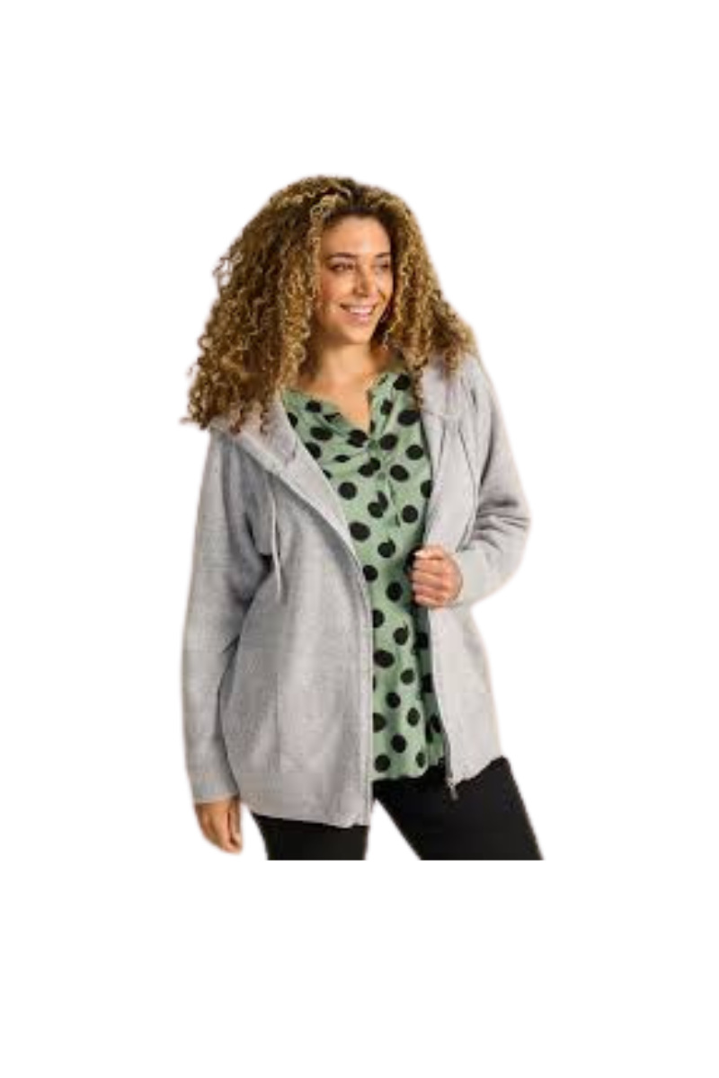 zhenzi cardigan jakke zh-elga 1167 grå