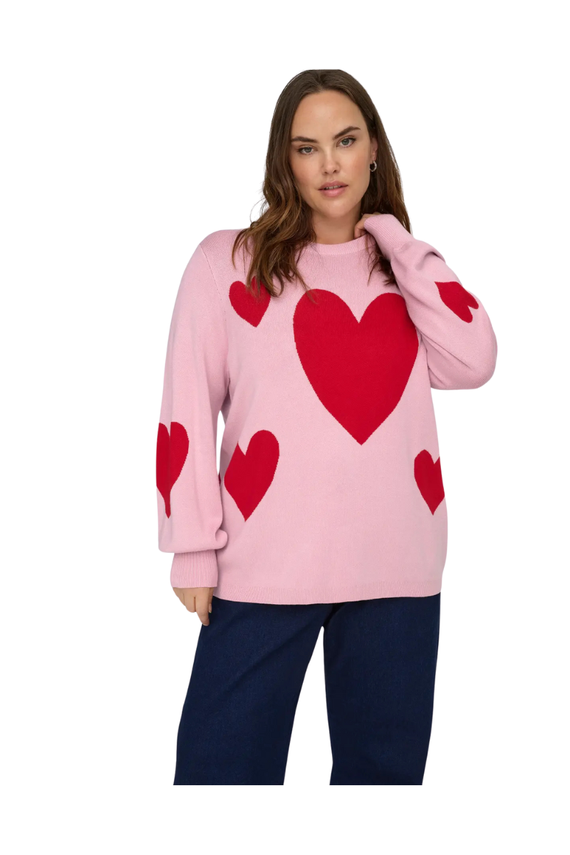 only carmakoma striktrøje Carmontana lyserød kombi