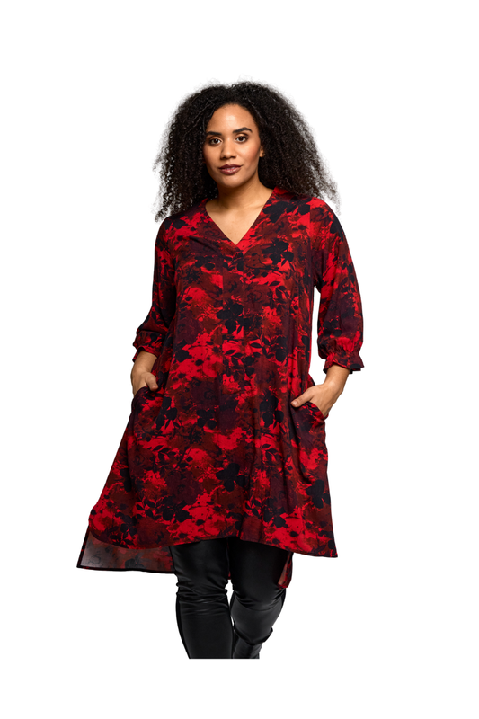Studio tunika SElma tunic rød-kombi