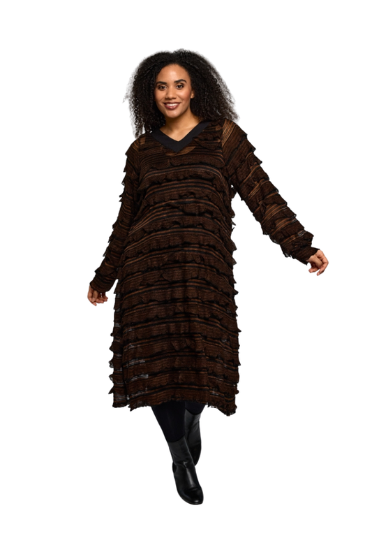 studio kjole SEdith dress brun kombi