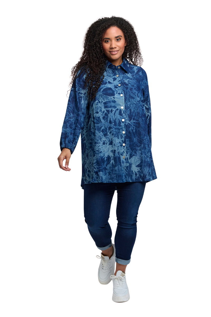 Studio skjorte SEllie mørkeblå batik denim