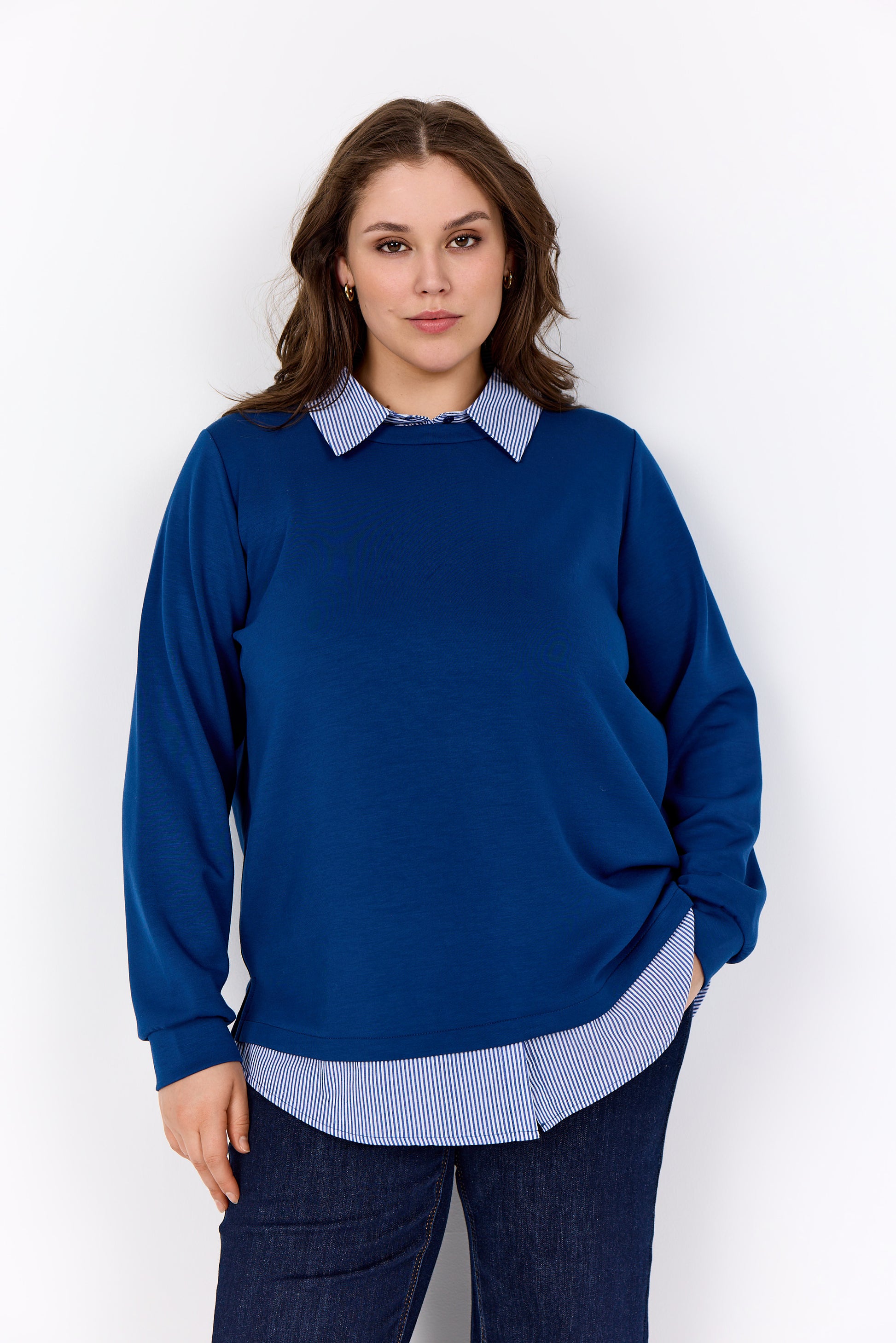Wasabi skjorte sweat bluse Wa-Sabina 63 navy blå