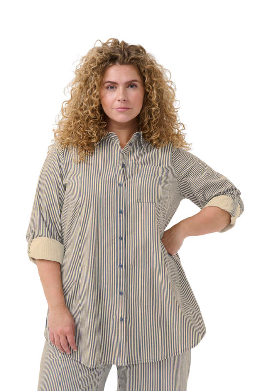 kaffe curve bluse KCnana blå
