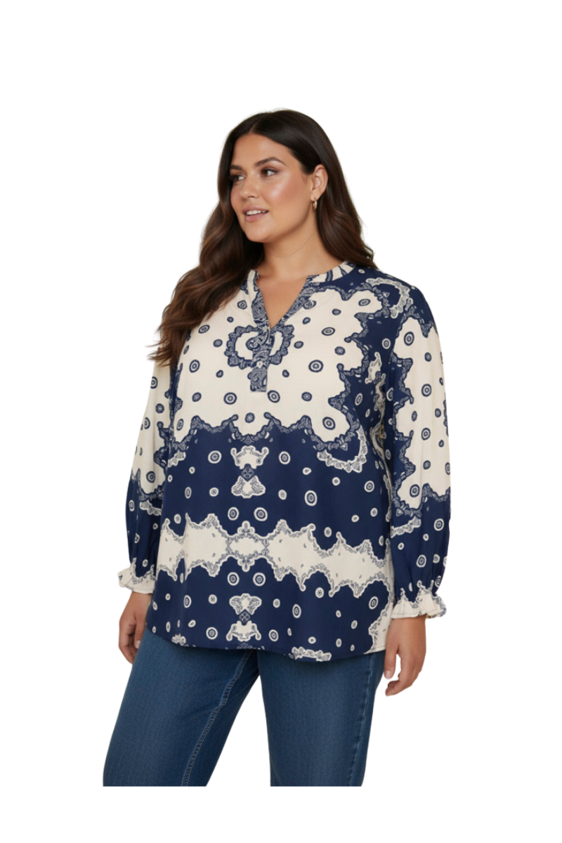 Cassiopeia bluse Scartilla blå kombi