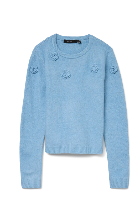 Veromoda striktrøje VMCrose lyseblå