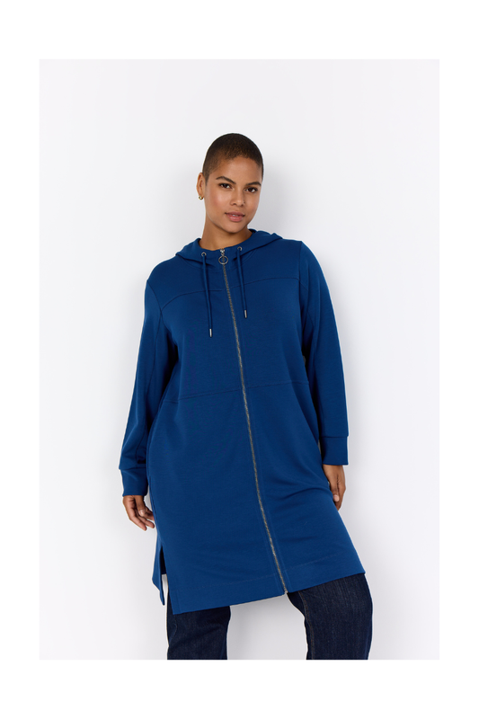 Wasabi sip up hoodie kjole wa-sabina 61 blå