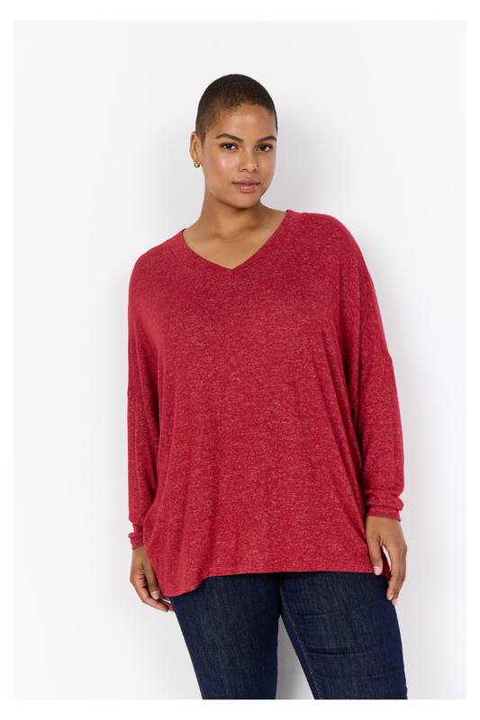 wasabi bluse 3/4 wa-Simone 1 rød