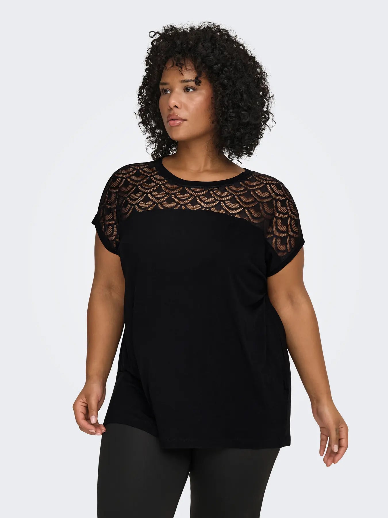 Only Carmakoma CARFLAKE Mix Top - Black