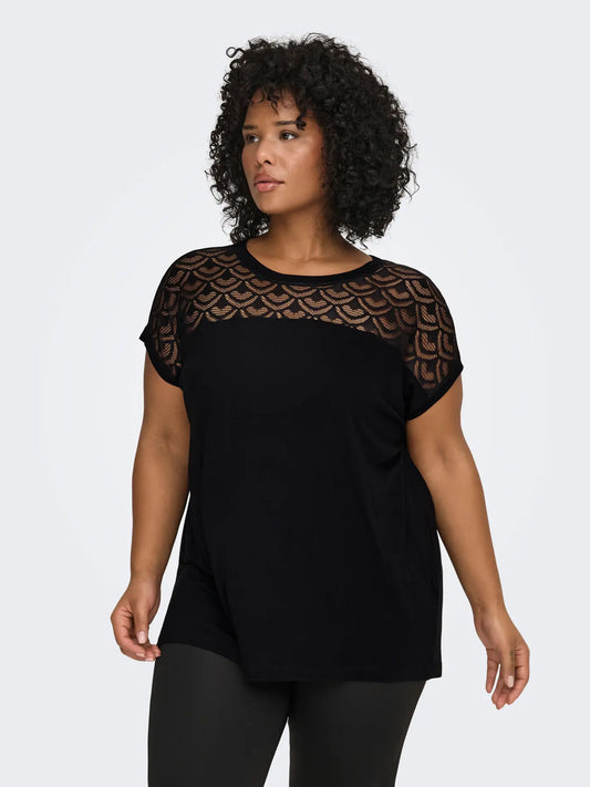 Only Carmakoma CARFLAKE Mix Top - Black