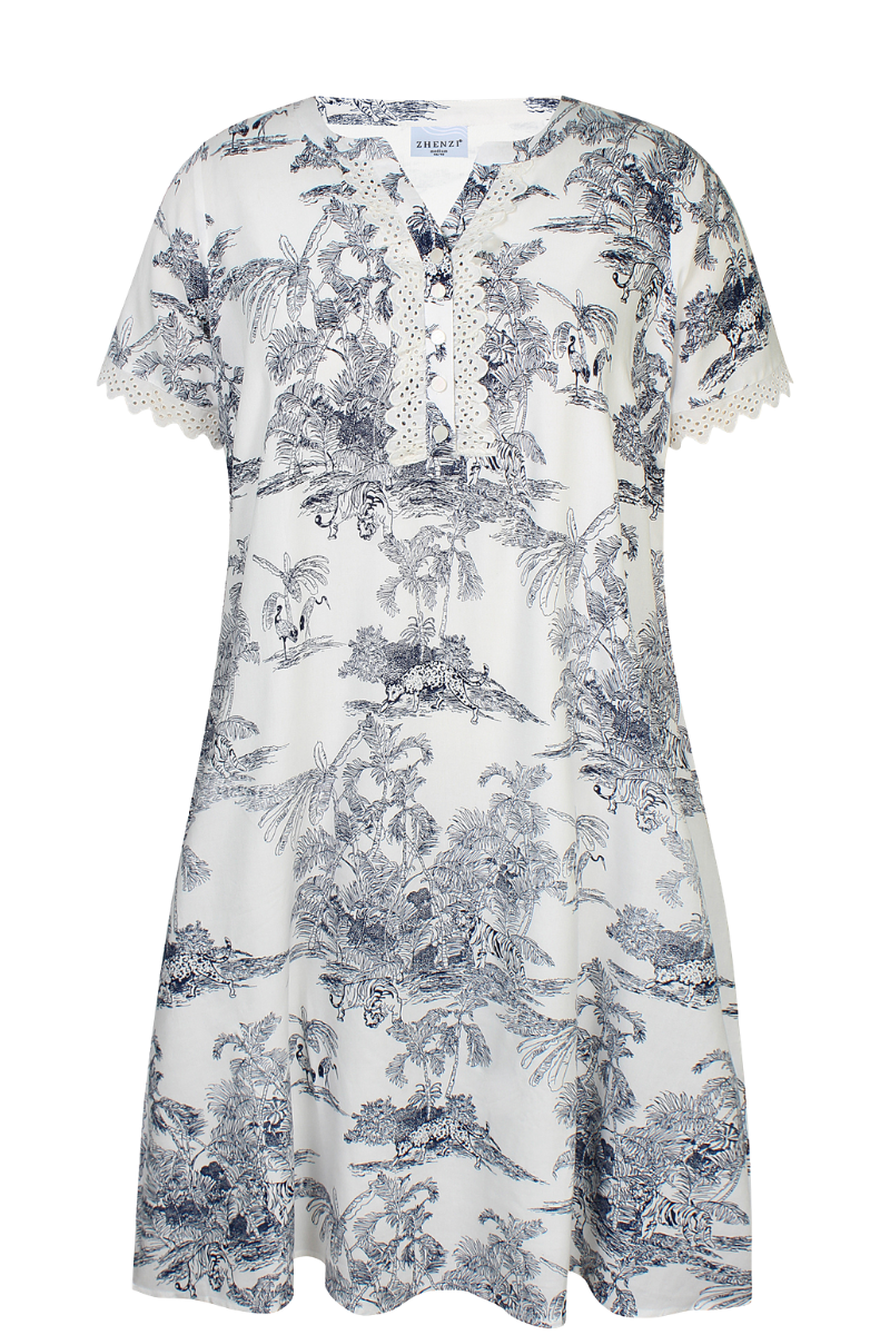 zhenzi kjole zh-ivory 1370 navy