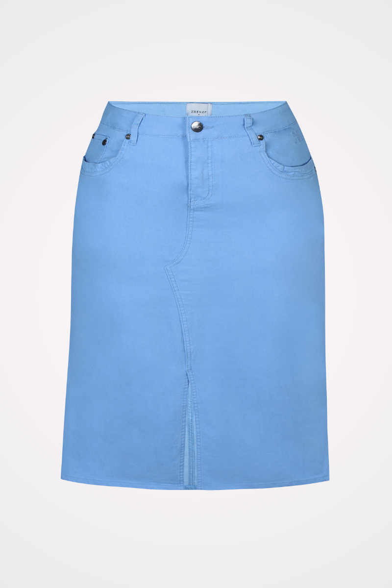plus size nederdel blaa