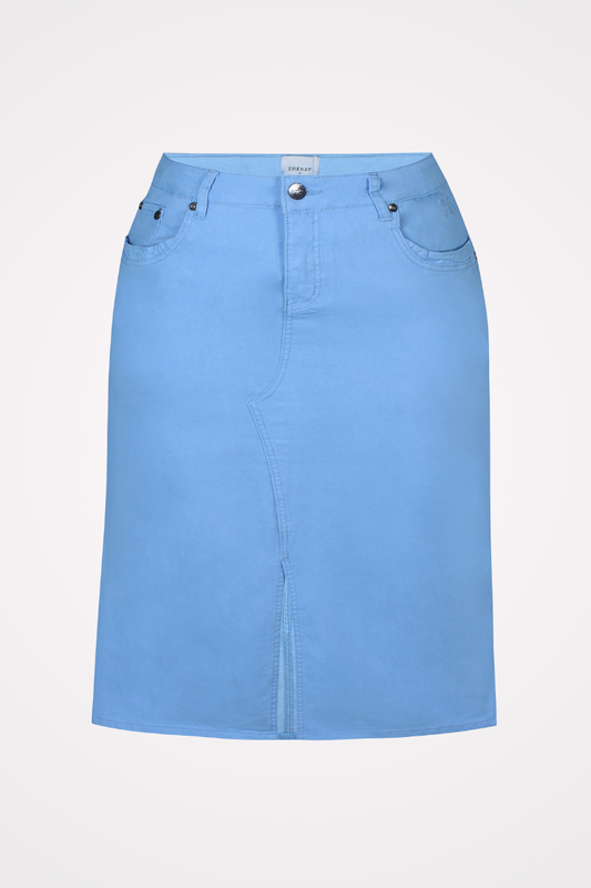 plus size nederdel blaa