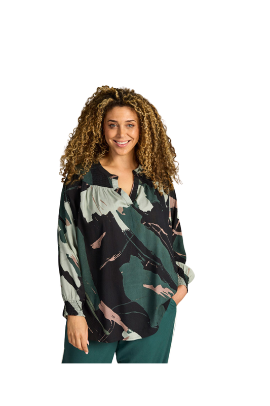 zhenzi bluse zh-anity 1205 grøn kombi