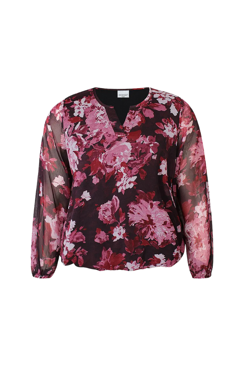 Zhenzi bluse Zh-toya 1119 lyserød kombi